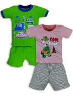Cotton Half Sleeves T-shirt with Pant Set PACK OF 2 /Child Cotton T-Shirt And Shorts Clothing Set
