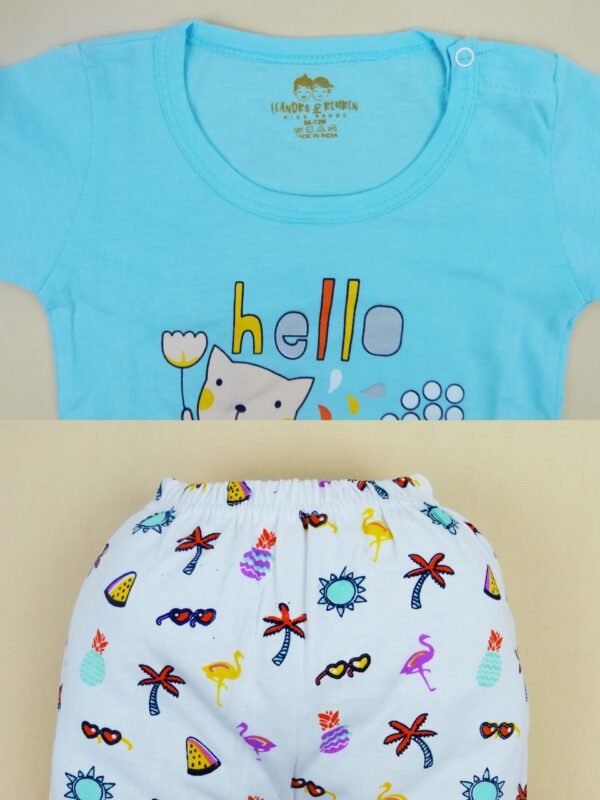 Cotton Clothing Sets for Boys & Girls - Unisex Clothing Sets Full Sleeve T-Shirt Pant & Cap_Green - Image 2