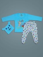 Cotton Clothing Sets for Boys & Girls - Unisex Clothing Sets Full Sleeve T-Shirt Pant & Cap_Green - Image 5