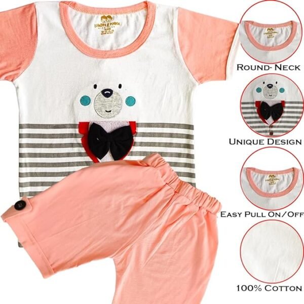 Cotton Half Sleeves T-shirt with Pant Set PACK OF 2 /Child Cotton T-Shirt And Shorts Clothing Set - Image 2