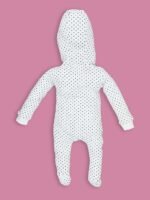 Baby Boys-girls Sleep and Play Pajamas, 100% Cotton One-piece Romper Jumpsuit Snap Buttons Front Pajamas White - Image 2