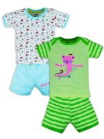 Cotton Half Sleeves T-shirt with Pant Set PACK OF 2 /Child Cotton T-Shirt And Shorts Clothing Set