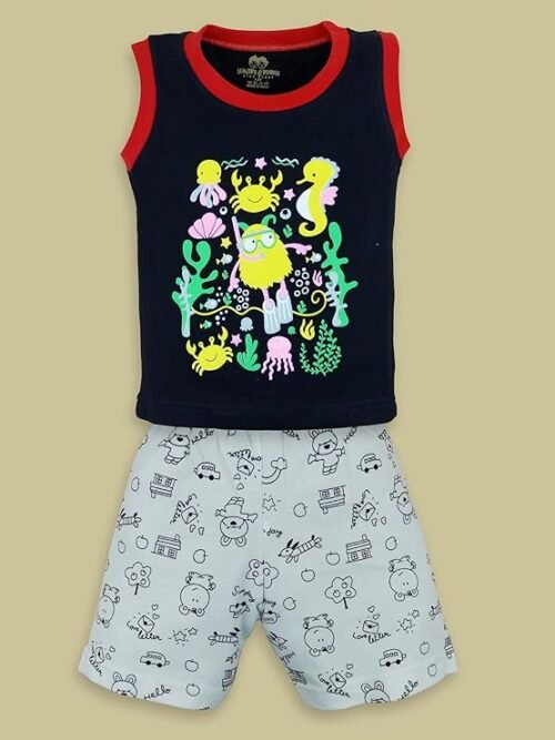 Baby Boy's Cotton Clothing Set Baby's/Cotton Tshirt Pant Set Boy's/Cotton Half Sleeves T-shirt with Pant Set/Child Cotton T-Shirt And Shorts Clothing Set