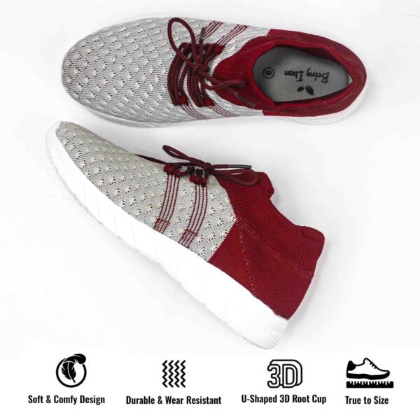 Women's Walking Shoes Lightweight Breathable Casual Jogging Shoes Ladies Tennis Shoes Workout Footwear Non-Slip Gym Sneakers for Women_Maroon - Image 5