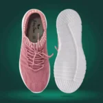 Women's Walking Shoes Lightweight Breathable Flying Woven Mesh Upper Casual Jogging Shoes Ladies Tennis Shoes Workout Footwear Non-Slip Gym Sneakers for Women_Pink - Image 3