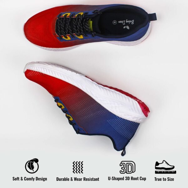 Mens Athletic Running Tennis Shoes Lightweight Sport Gym Jogging Walking Sneakers For Men-Red - Image 4