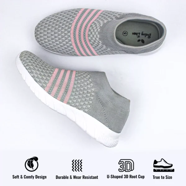 Women's Slip-On Sneaker | Casual Shoes for Running, Gym and Walking Sports Running Shoes for Women's & Girl's_Grey - Image 5