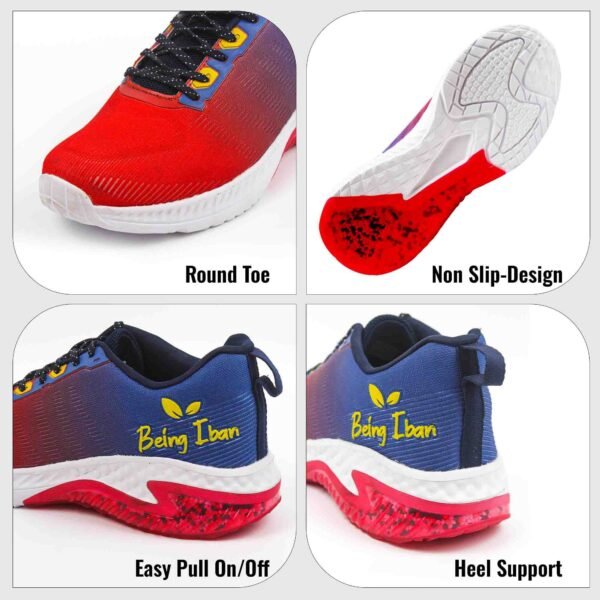 Mens Athletic Running Tennis Shoes Lightweight Sport Gym Jogging Walking Sneakers For Men-Red - Image 5