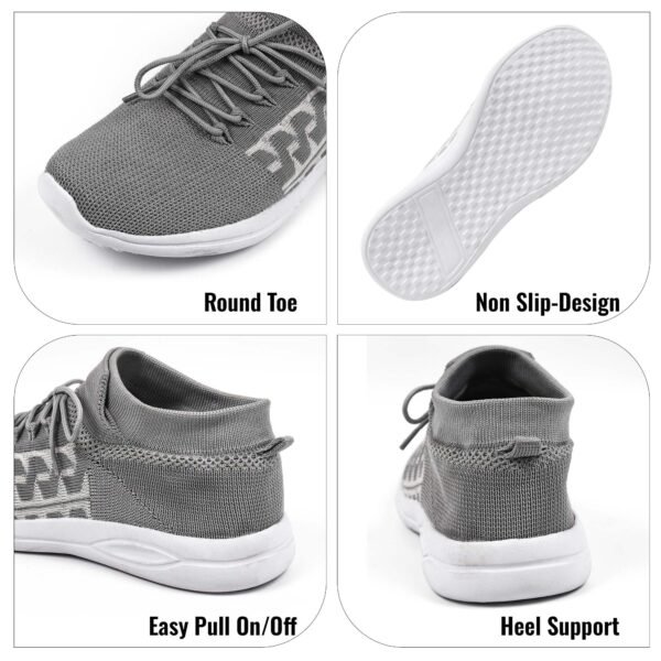 Men's Running Shoes Ultra Lightweight Breathable Walking Shoes Non Slip Athletic Fashion Sneakers Mesh Workout Casual Sports Shoes_Grey - Image 5