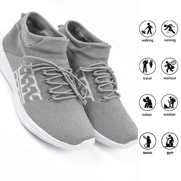 Men's Running Shoes Ultra Lightweight Breathable Walking Shoes Non Slip Athletic Fashion Sneakers Mesh Workout Casual Sports Shoes_Grey - Image 6