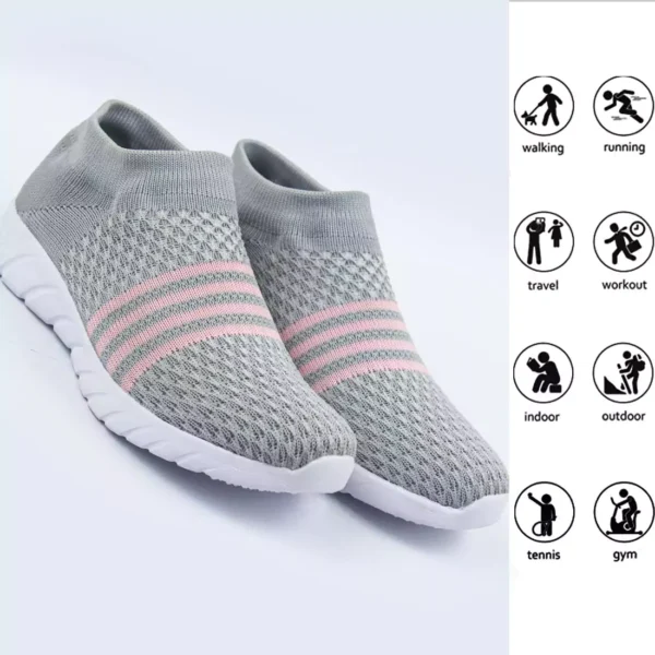 Women's Slip-On Sneaker | Casual Shoes for Running, Gym and Walking Sports Running Shoes for Women's & Girl's_Grey - Image 4