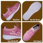 Women's Casual Shoes|Womens Running Sneaker|Women's Walking Shoes|Comfortable Lightweight Slip-ons| All Day Casual Wear Stylish Sneakers_Pink & White - Image 4