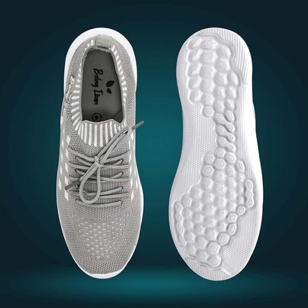 Women's Lightweight Athleisure Knitted Active Wear Slip-On Sneaker Shoes for Sports, Athletics and Walking_Grey - Image 2
