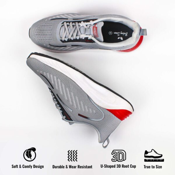 Men's Running Shoes Non Slip Shoes Breathable Lightweight Fashion Sneakers Slip Resistant Athletic Sports Walking Gym Work Shoes Grey & Black - Image 4