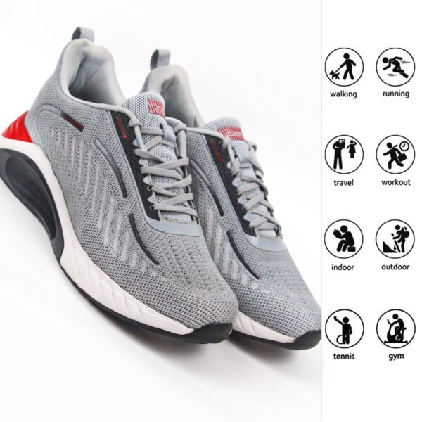 Men's Running Shoes Non Slip Shoes Breathable Lightweight Fashion Sneakers Slip Resistant Athletic Sports Walking Gym Work Shoes Grey & Black - Image 6