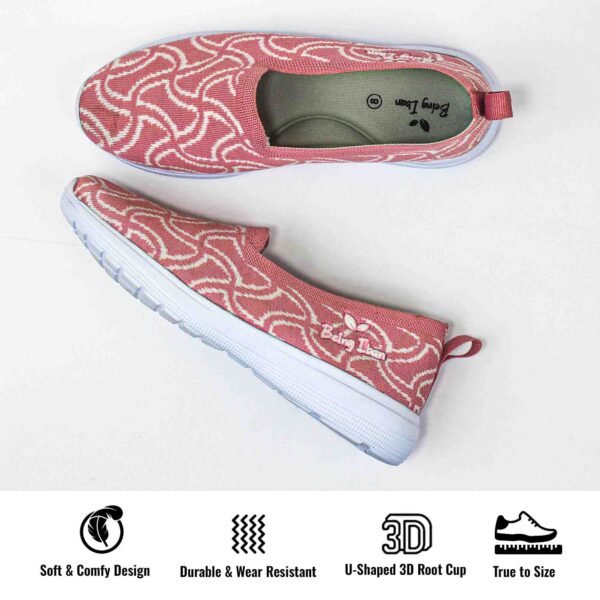 Women's Bellies|Women's & Girls' Ballet Flat Shoes|Comfortable Stylish Solid Wedge Heel Slip-On Bellies & Ballerina for Girls_Pink - Image 4