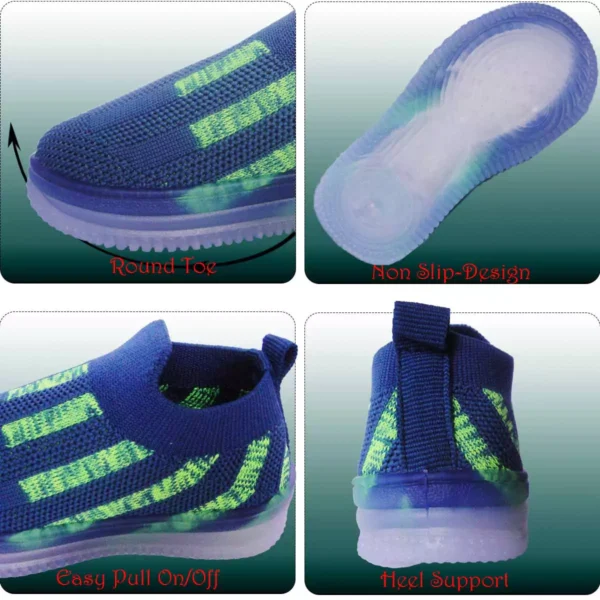 Kids Light Up Pull On Shoes Toddler Girls Boys Breathable Led Flashing Sneakers Running Shoes/Slip-on For Boys&Girls |Fashionable and Fun for Boys and Girls | Available in Toddler and Little Kid Size - Image 6