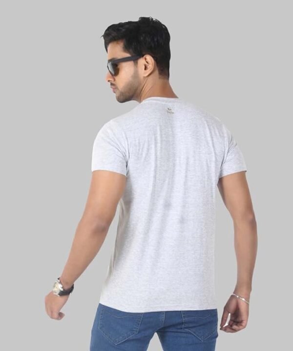 Men's Slim-Fit Eversoft Premium Cotton Short Sleeve Crewneck Tshirt,Breathable & Tag Free Skull Printed Tees For Men_Grey - Image 2