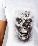 Men's Slim-Fit Eversoft Premium Cotton Short Sleeve Crewneck Tshirt,Breathable & Tag Free Skull Printed Tees For Men_Grey - Image 4
