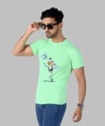 Men's Slim-Fit Eversoft Premium Cotton Short Sleeve Crewneck Tshirt,Breathable & Tag Free Skull Printed Tees For Men_Green - Image 2