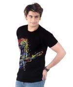 Men's Slim-Fit Eversoft Premium Cotton Short Sleeve Crewneck Tshirt,Breathable & Tag Free Skull Printed Tees For Men_Black