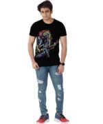 Men's Slim-Fit Eversoft Premium Cotton Short Sleeve Crewneck Tshirt,Breathable & Tag Free Skull Printed Tees For Men_Black - Image 4