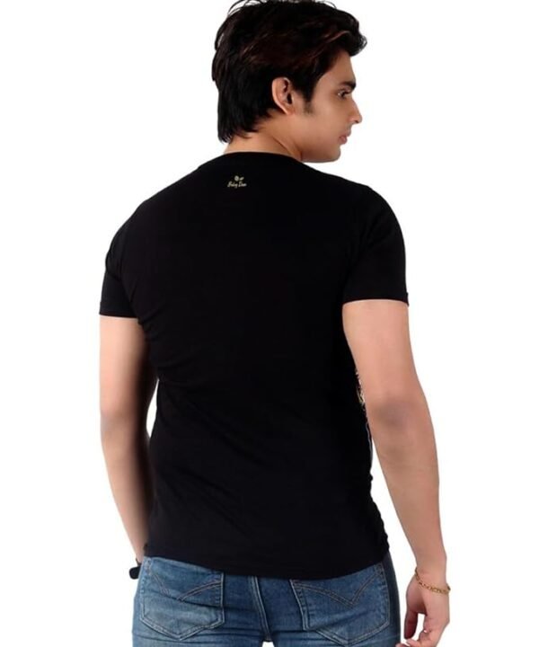 Men's Slim-Fit Eversoft Premium Cotton Short Sleeve Crewneck Tshirt,Breathable & Tag Free Skull Printed Tees For Men_Black - Image 3