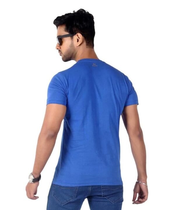 Men's Slim-Fit Eversoft Premium Cotton Short Sleeve Crewneck Tshirt,Breathable & Tag Free Skull Printed Tees For Men_Blue - Image 3