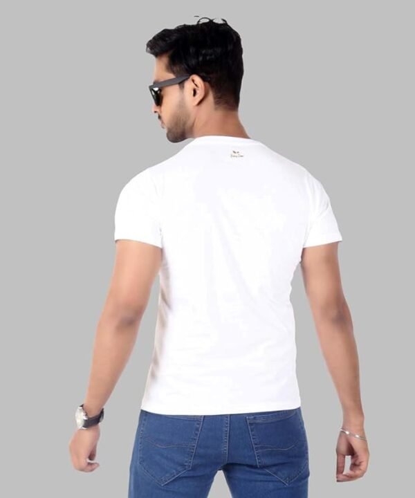 Men's Slim-Fit Eversoft Premium Cotton Short Sleeve Crewneck Tshirt,Breathable & Tag Free Skull Printed Tees For Men_White - Image 2