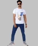 Men's Slim-Fit Eversoft Premium Cotton Short Sleeve Crewneck Tshirt,Breathable & Tag Free Skull Printed Tees For Men_White - Image 4