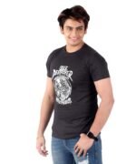 Men's Slim-Fit Eversoft Premium Cotton Short Sleeve Crewneck Tshirt,Breathable & Tag Free Skull Printed Tees For Men_Dark Grey - Image 2