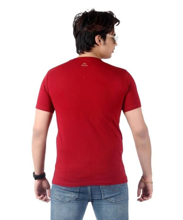9876543210279_5 Men's Slim-Fit Eversoft Premium Cotton Short Sleeve V-Neck Tshirt,Breathable & Tag Free Solid Tees For Men_Maroon - Image 2