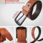 Genuine Men's Leather Belt, Full Grain Leather, Casual Jeans Leather Belts for Men,Hand Made Mens Casual Belts With Heavy Duty Metal Buckle_Black & Brown_Pack Of 2 - Image 4
