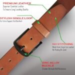Genuine Men's Leather Belt, Full Grain Leather, Casual Jeans Leather Belts for Men,Hand Made Mens Casual Belts With Heavy Duty Metal Buckle_Black & Brown_Pack Of 2 - Image 6