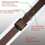 Genuine Men's Leather Belt, Full Grain Leather, Casual Jeans Leather Belts for Men,Hand Made Mens Casual Belts With Heavy Duty Metal Buckle_Light Brown & Handmilled_Pack Of 2 - Image 5