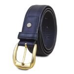Genuine Women's Leather Belt, Cowhide Leather, Casual Jeans Leather Belts for Women,Hand Made Womens Casual Belts With Heavy Duty Metal Buckle_Black