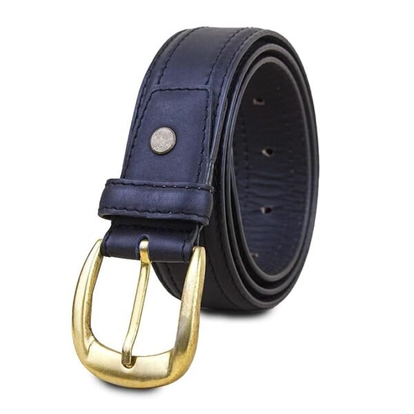 9876543211023_1 Genuine Women's Leather Belt, Cowhide Leather, Casual Jeans Leather Belts for Women,Hand Made Womens Casual Belts With Heavy Duty Metal Buckle_Black - Image 1
