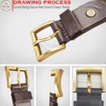 Genuine Women's Leather Belt, Cowhide Leather, Casual Jeans Leather Belts for Women,Hand Made Womens Casual Belts With Heavy Duty Metal Buckle_Brown - Image 3