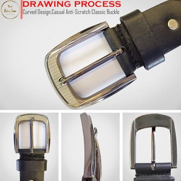 Genuine Women's Leather Belt, Cowhide Leather, Casual Jeans Leather Belts for Women,Hand Made Womens Casual Belts With Heavy Duty Metal Buckle_Classic Black_Pack Of 2 - Image 8