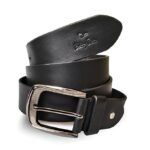 Genuine Women's Leather Belt, Cowhide Leather, Casual Jeans Leather Belts for Women,Hand Made Womens Casual Belts With Heavy Duty Metal Buckle_Black - Image 5
