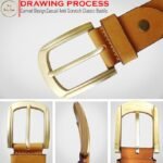 Genuine Women's Leather Belt, Cowhide Leather, Casual Jeans Leather Belts for Women,Hand Made Womens Casual Belts With Heavy Duty Metal Buckle_Mellow - Image 5