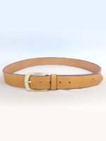 Genuine Women's Leather Belt, Cowhide Leather, Casual Jeans Leather Belts for Women,Hand Made Womens Casual Belts With Heavy Duty Metal Buckle_Mellow/Burnt Umber_Pack of 2 - Image 3