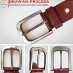 Genuine Women's Leather Belt, Cowhide Leather, Casual Jeans Leather Belts for Women,Hand Made Womens Casual Belts With Heavy Duty Metal Buckle_Mellow/Burnt Umber_Pack of 2 - Image 9