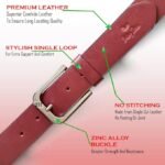 Genuine Women's Leather Belt, Cowhide Leather, Casual Jeans Leather Belts for Women,Hand Made Womens Casual Belts With Heavy Duty Metal Buckle_Mellow/Burnt Umber_Pack of 2 - Image 6