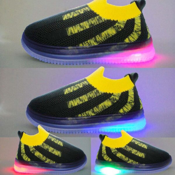 9876543211233_5 Kids Light Up Pull On Shoes Toddler Girls Boys Breathable Led Flashing Sneakers Running Shoes/Slip-on For Boys&Girls |Fashionable and Fun for Boys and Girls | Available in Toddler and Little Kid Size - Image 1