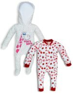 Baby Boys-girls Sleep and Play Pajamas, 100% Cotton One-piece Romper Jumpsuit Snap Buttons Front Pajamas PACK OF 2