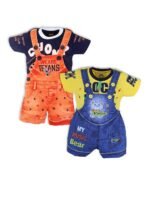 Kids Half Sleeve Denim Dungaree Dress Set PACK OF 2