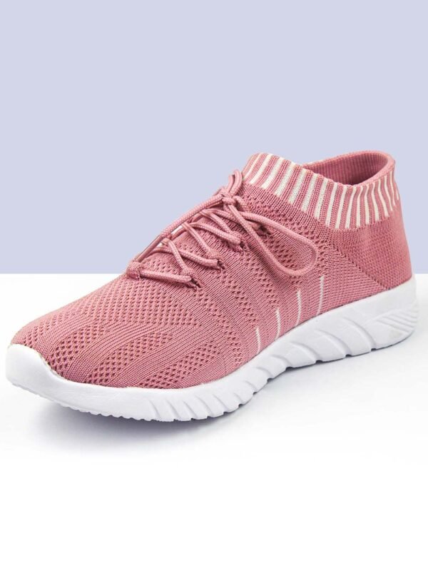 Women's Walking Shoes Lightweight Breathable Flying Woven Mesh Upper Casual Jogging Shoes Ladies Tennis Shoes Workout Footwear Non-Slip Gym Sneakers for Women_Pink - Image 1