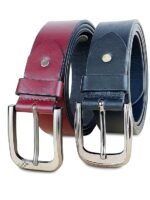 Genuine Women's Leather Belt, Cowhide Leather, Casual Jeans Leather Belts for Women,Hand Made Womens Casual Belts With Heavy Duty Metal Buckle_Classic Black_Pack Of 2