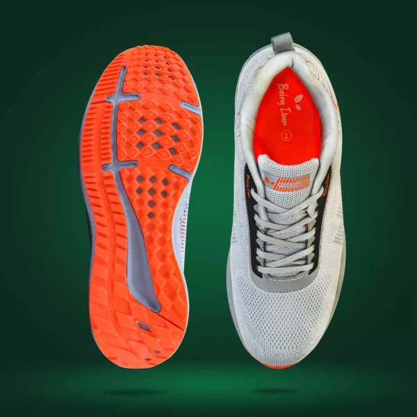 Mens Lightweight Athletic Running Walking Gym Shoes Casual Sports Shoes Fashion Sneakers Walking Shoes_Grey/Orange - Image 6